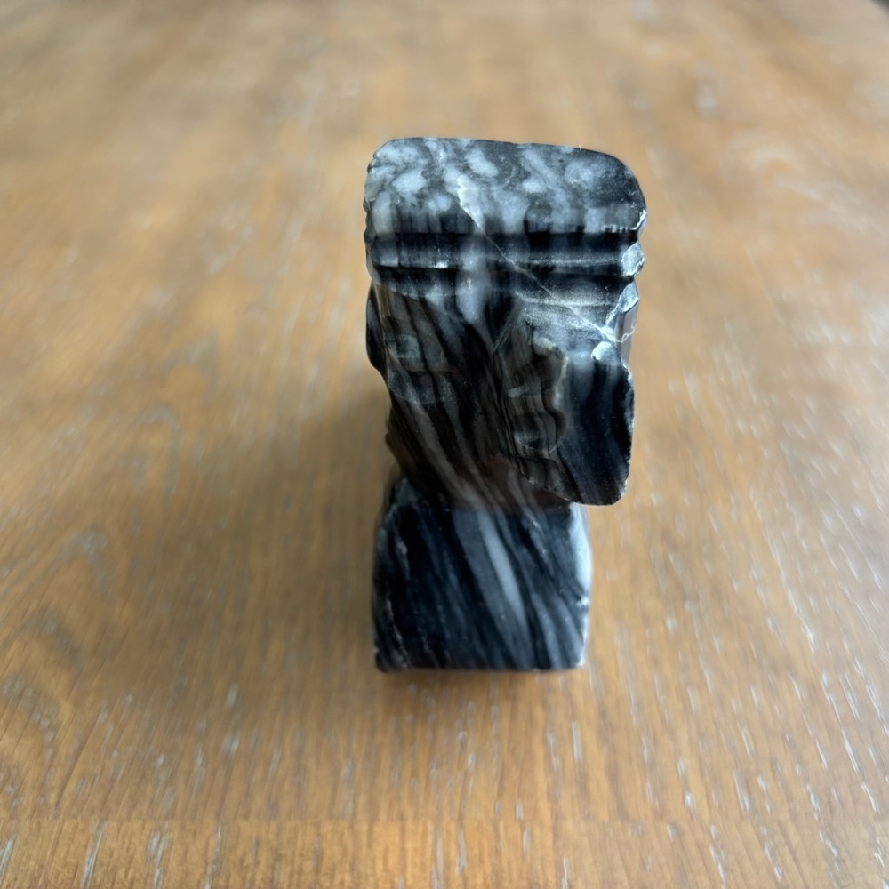 MAYAN AZTEC CARVED FIGURE STONE MARBLE UNIQUE ARTSY HOME DECOR - Picture 4 of 10